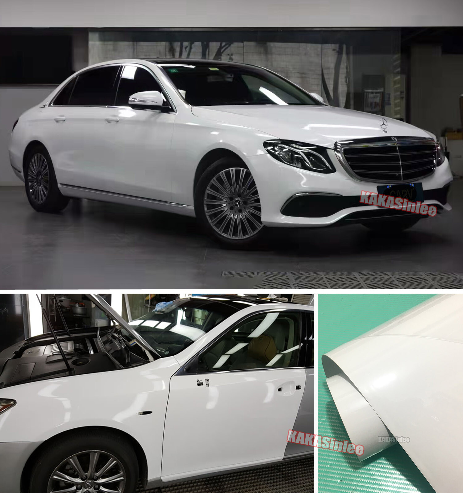 Bubbles Free Glossy Bright WH Whole Car SUV Vinyl Wrap Hood Sticker Stretch US