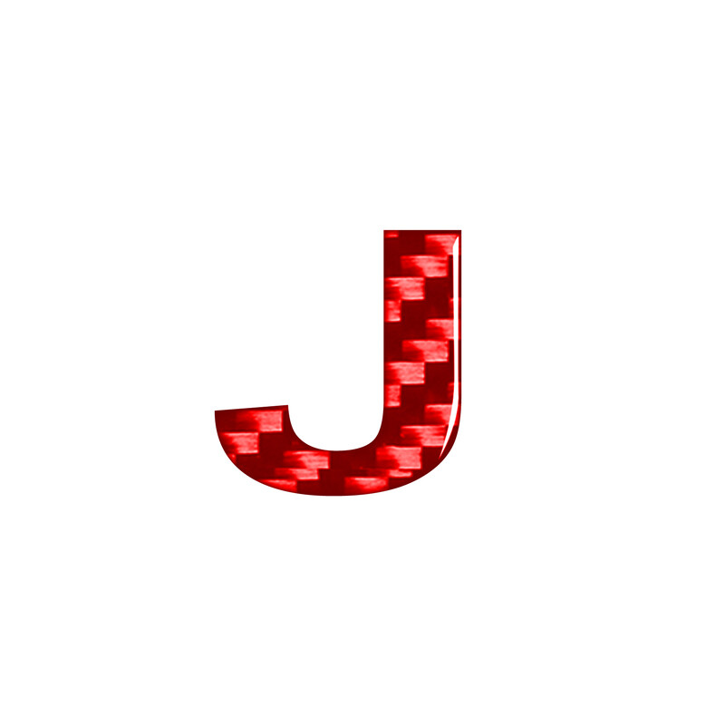 1pcs Red Real Carbon Fiber Car DIY Letter/Number Decals Sticker