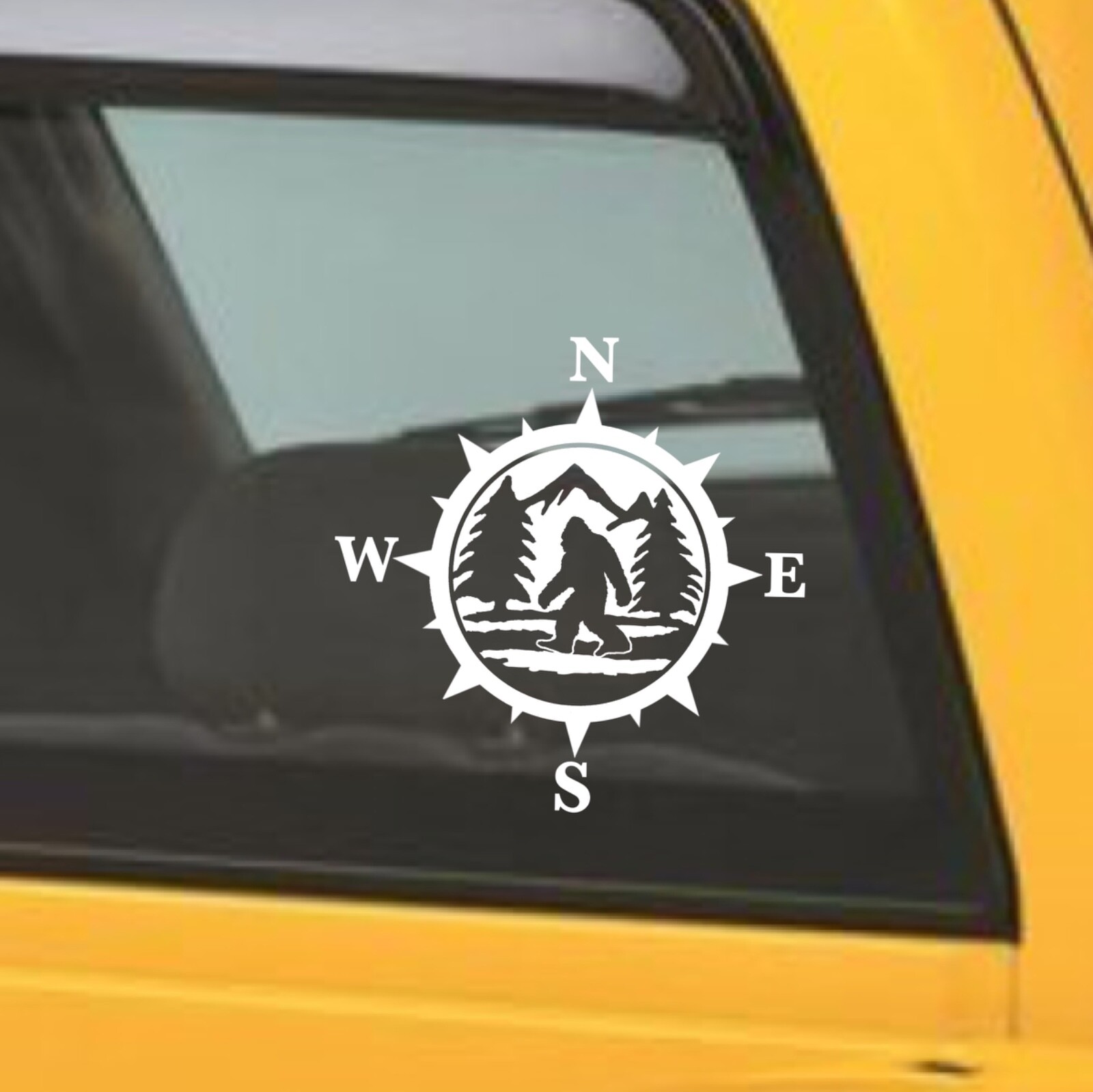 Bigfoot Compass Decal. Perfect for Car Windows or anything with a hard surface.