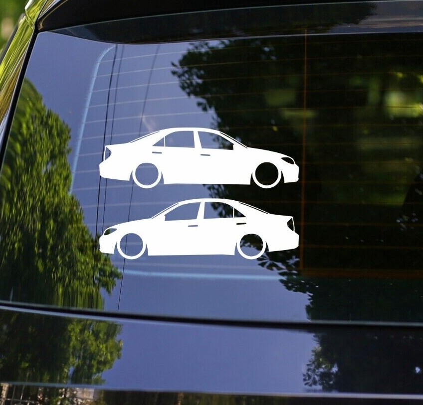 2x Lowered Car Silhouette Decal Stickers for Toyota Camry XV30 2002-2006