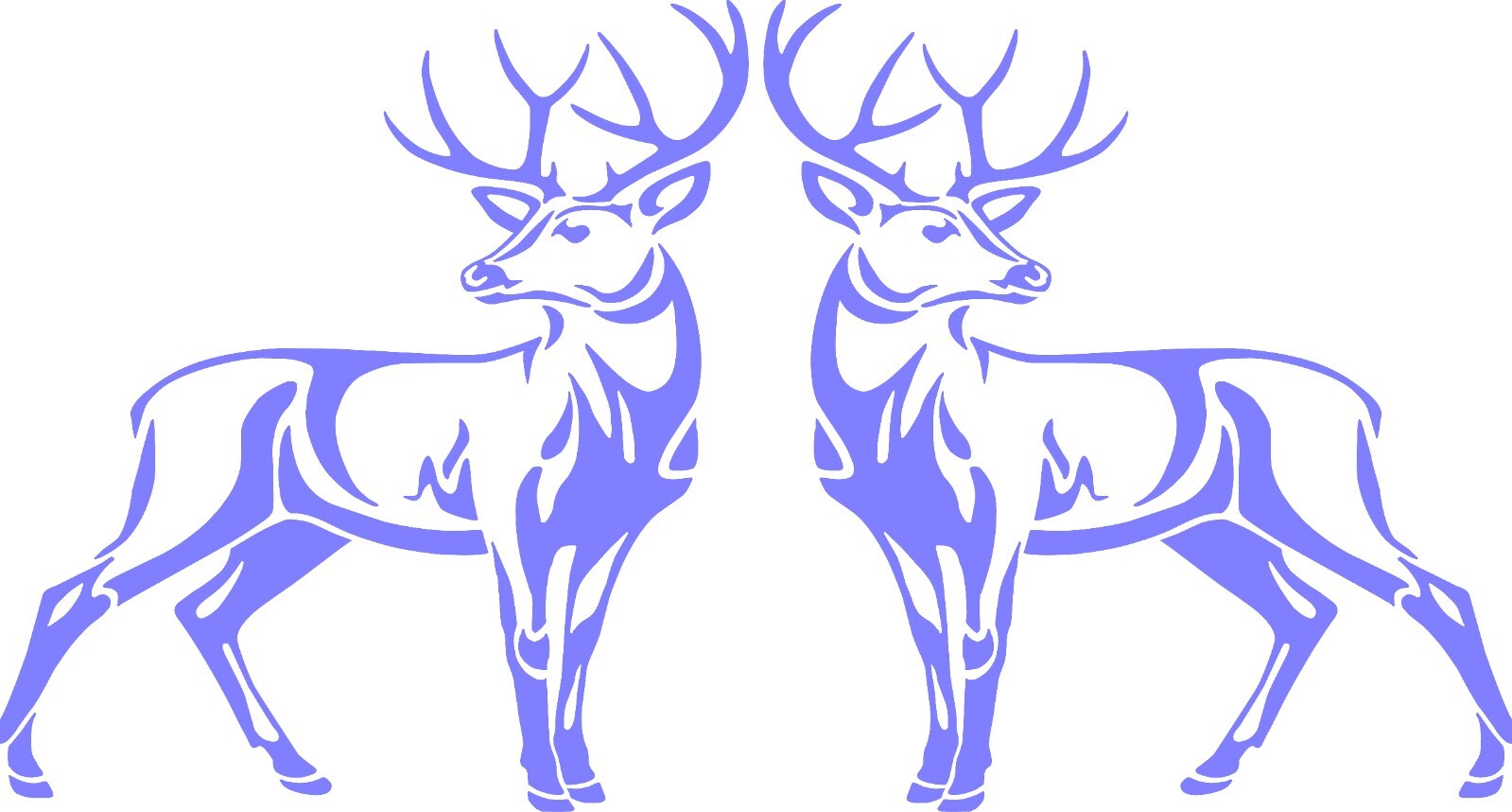 Whitetail Deer Body Left and Right Vinyl Decal Style 2 Multiple Colors and Sizes