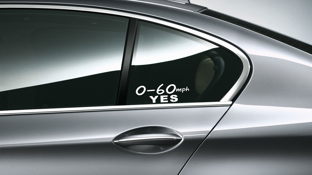 0-60 YES Eventually Funny Slow Car Decal Sticker