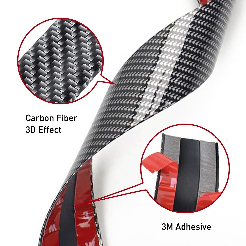 AUXITO Carbon Fiber Vinyl Car Door Sill Scuff Cover Plate Sticker Protector EOA