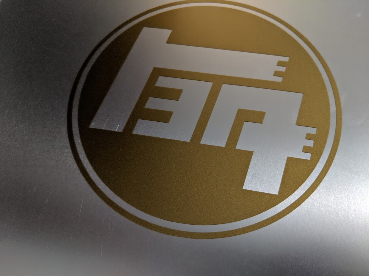 4 pack TEQ Logo Vinyl Decal Sticker Gold Metallic 2″ x 2″ (5cm x 5cm)