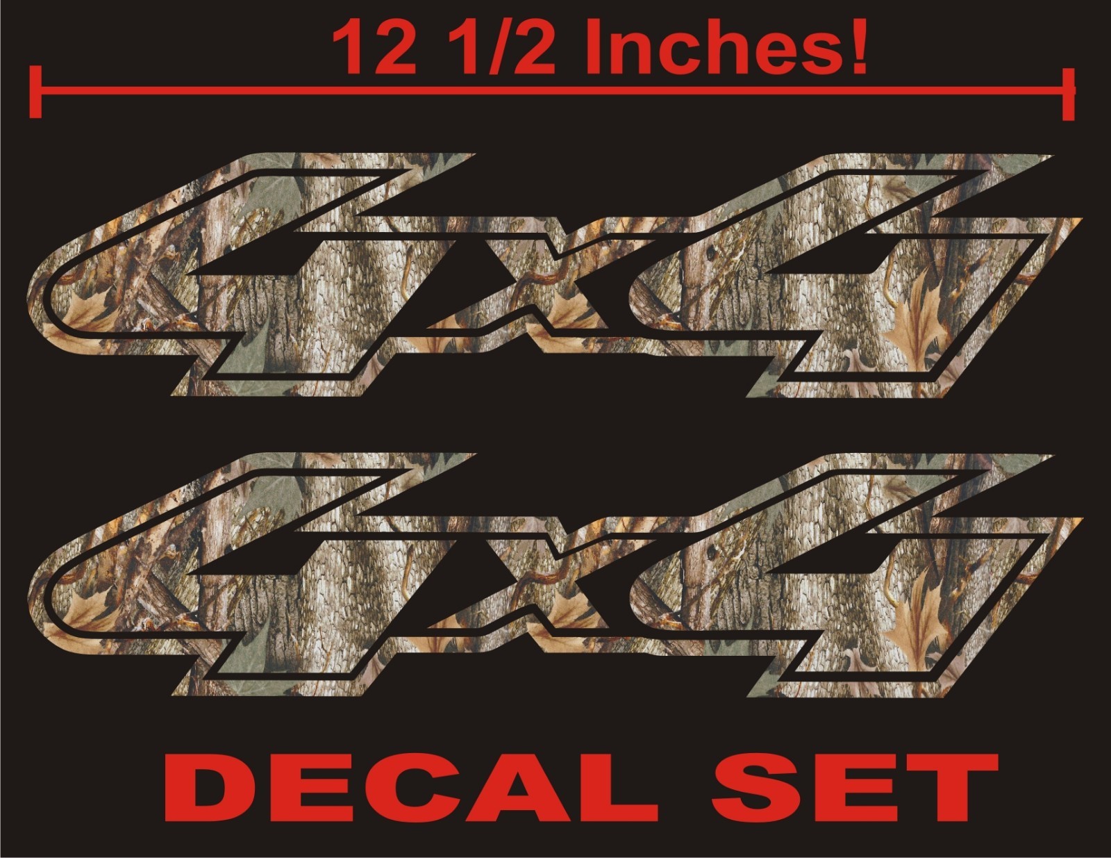 4×4 Truck Decals, REAL TREE CAMOUFLAGE (Set) for Ford F150 and Super Duty CAMO
