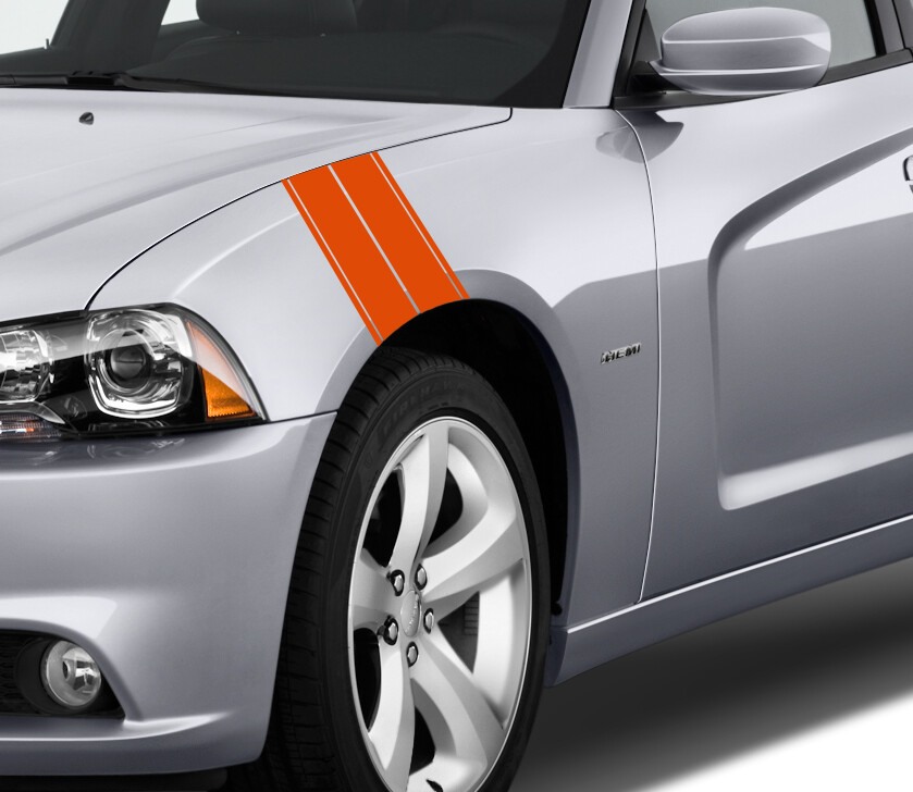 Dual 7″ Wide Fender Stripe Hash Mark Decal Universal Fit 22″ Long for both sides