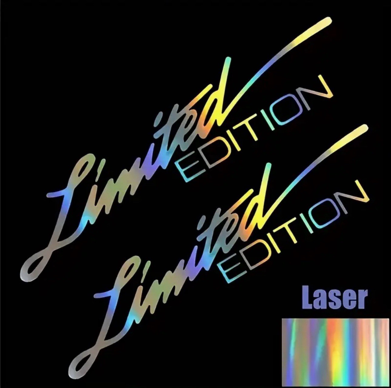 Holographic Limited Edition 6” Laser Decal Sticker Reflective Multicolor 2PC Set