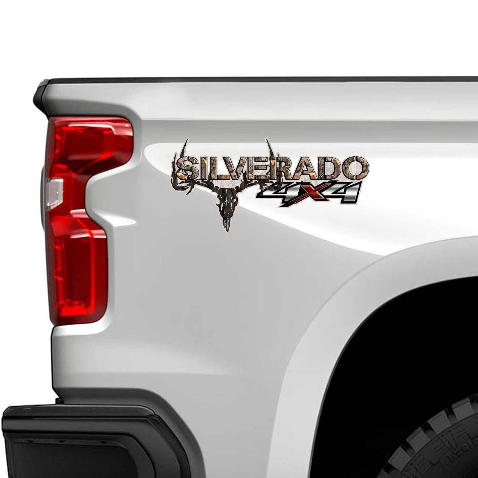 4×4 Camouflage Skull Hunting Decal Set for Silverado Truck – Off-Road Vinyl Stic