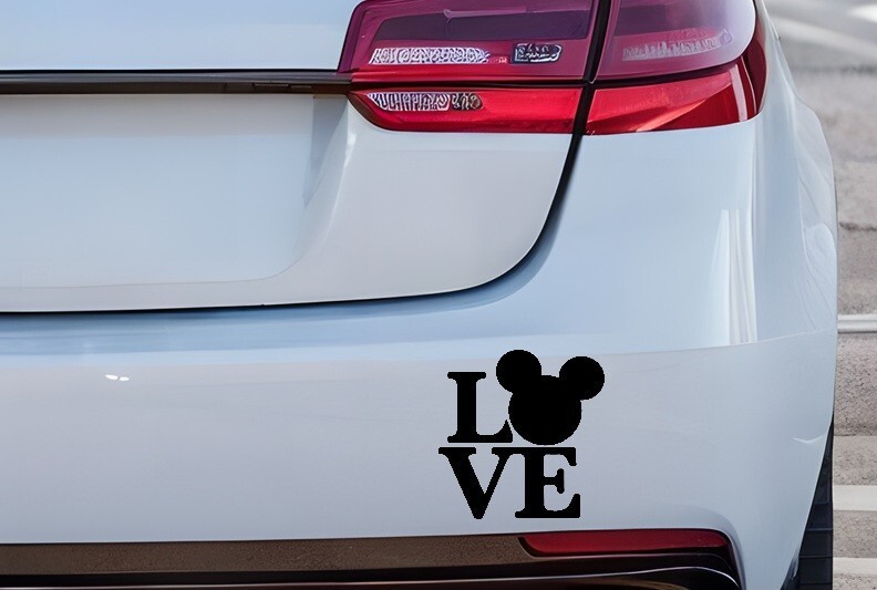 Mickey Minnie Love Disney Vinyl Window Decal **YOU PICK** Size By Width