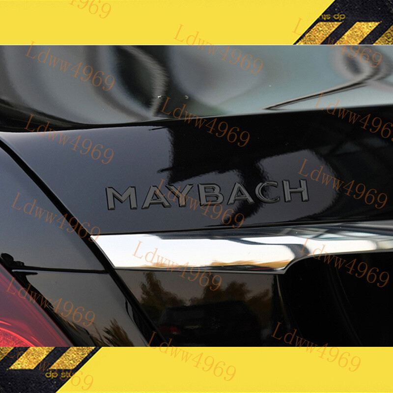 5pcs Glossy Black MAYBACH Letters Trunk Badge Emblem For S-Class W222 S600 2016+
