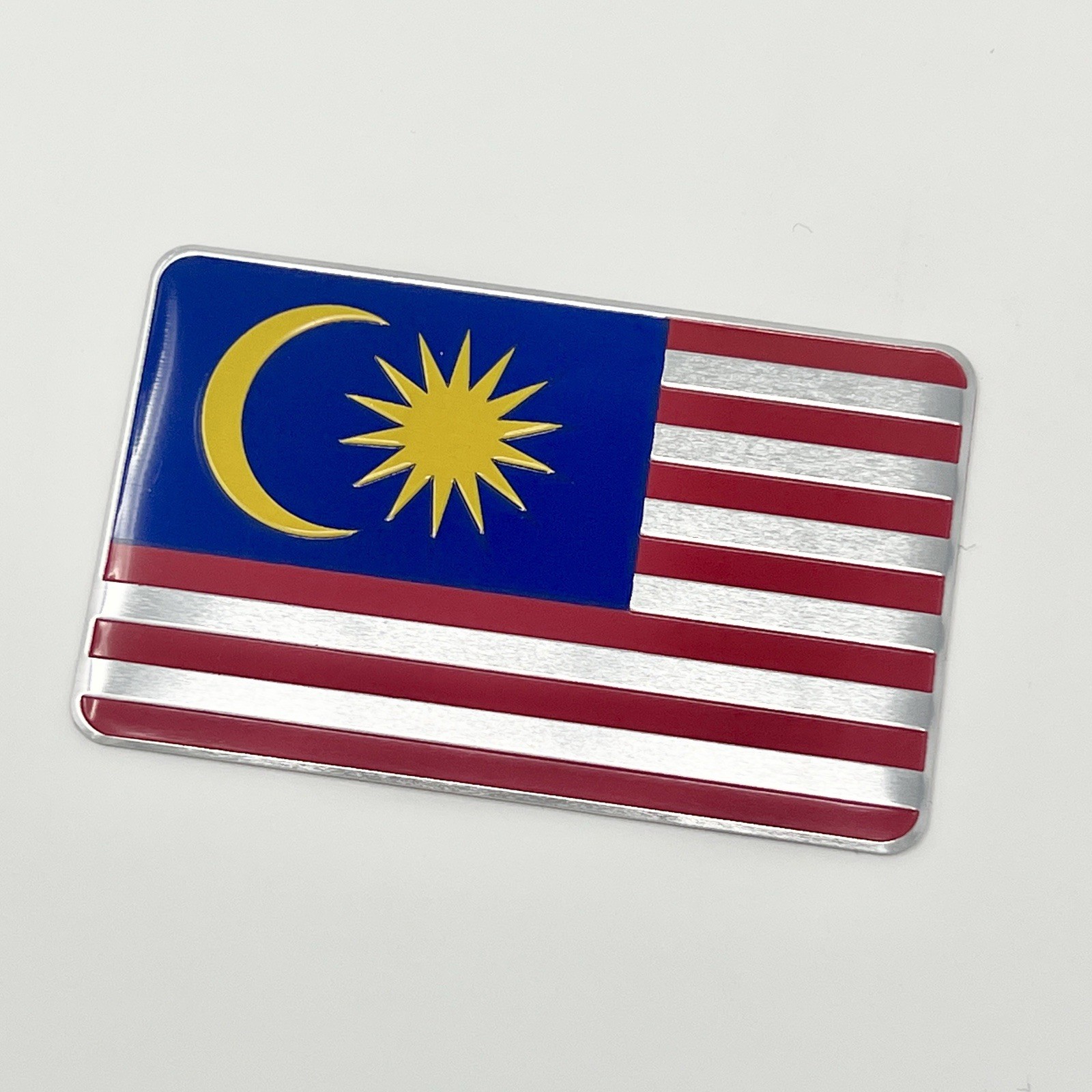 Malaysia Flag Car Emblem Badge Decal Sticker 2″x 3″ Aluminum Malay