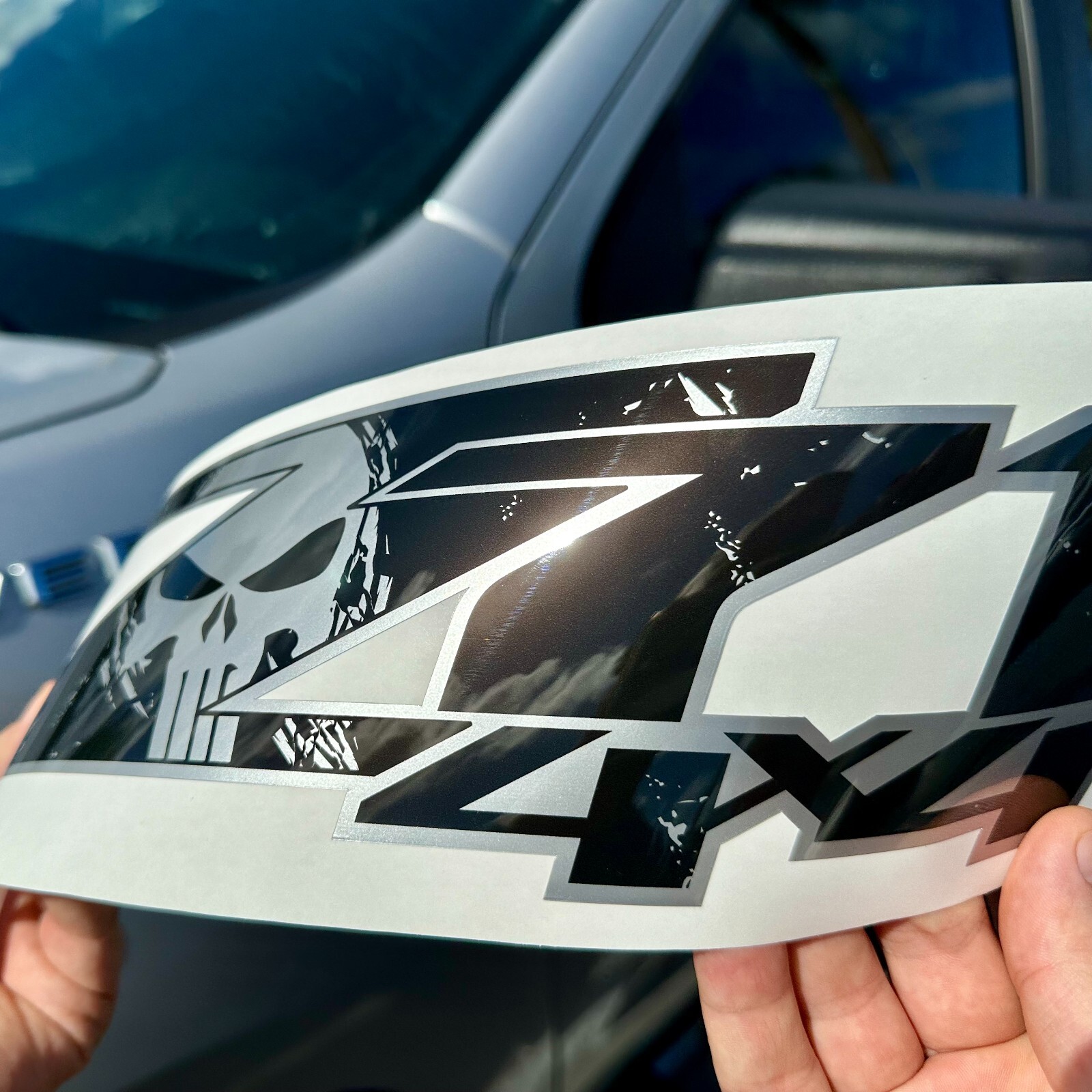 Z71 4×4 Off Road Decals for Chevy Silverado, Punisher Skull Edition Stickers, 2