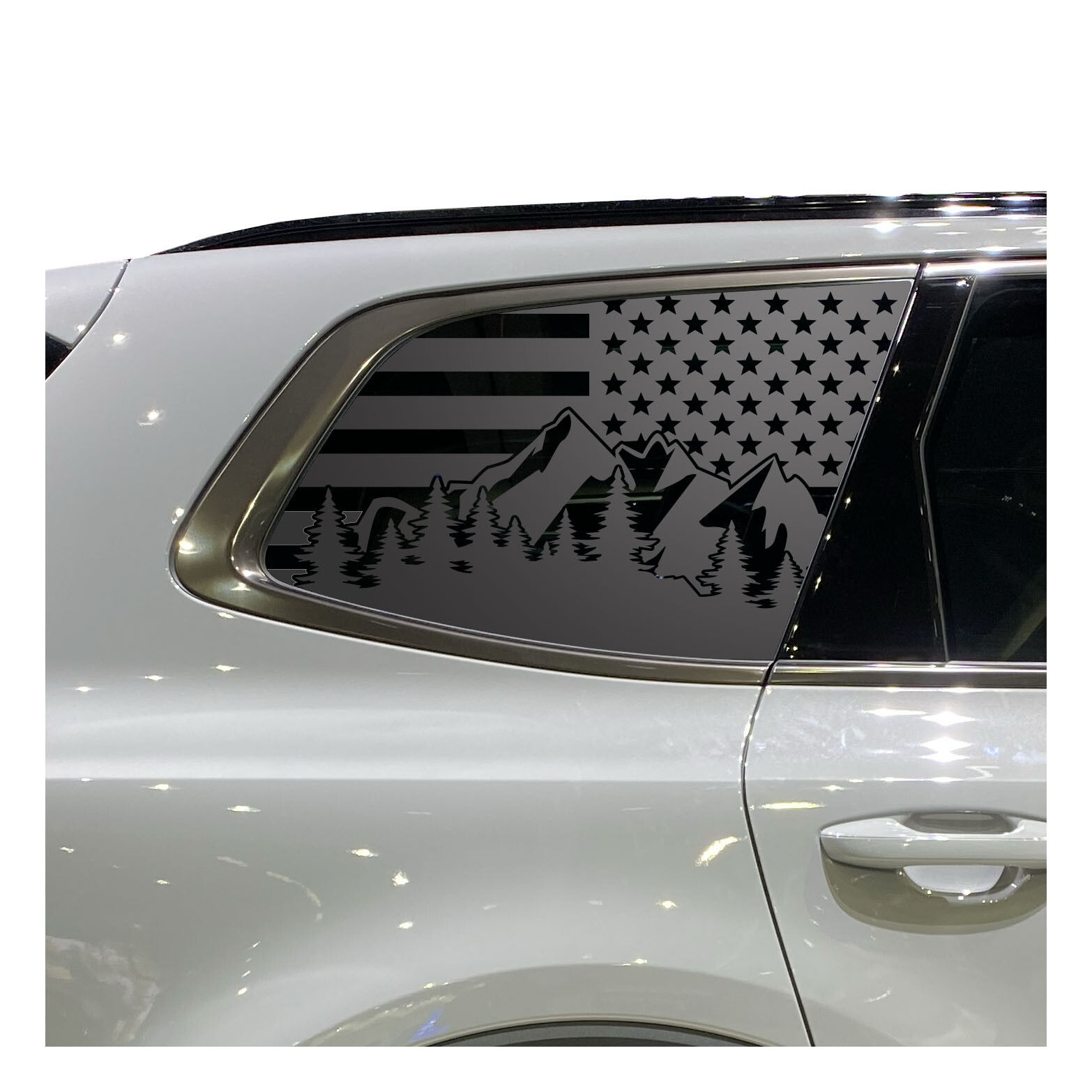 Mountain design USA Flag Decals – Fits 2022 + Kia Telluride Window KT1-QR2