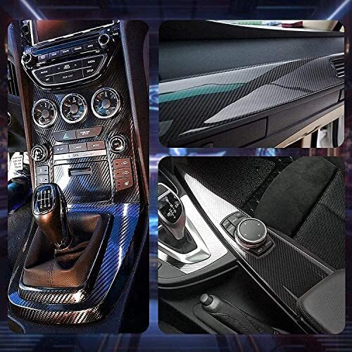 6D Black Carbon Fiber Vinyl Wrap Including Tool Kits High Glossy Black Car Vi…