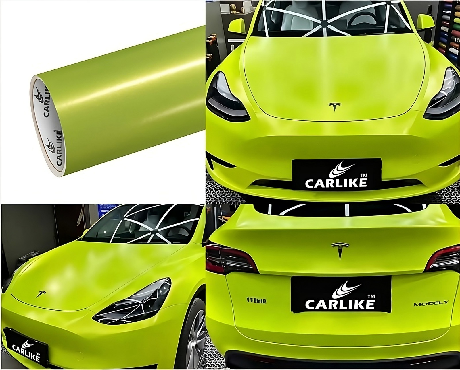 5x56FT Electro Metallic Satin Fluorescen Yellow Wrap – Premium Quality Car Film