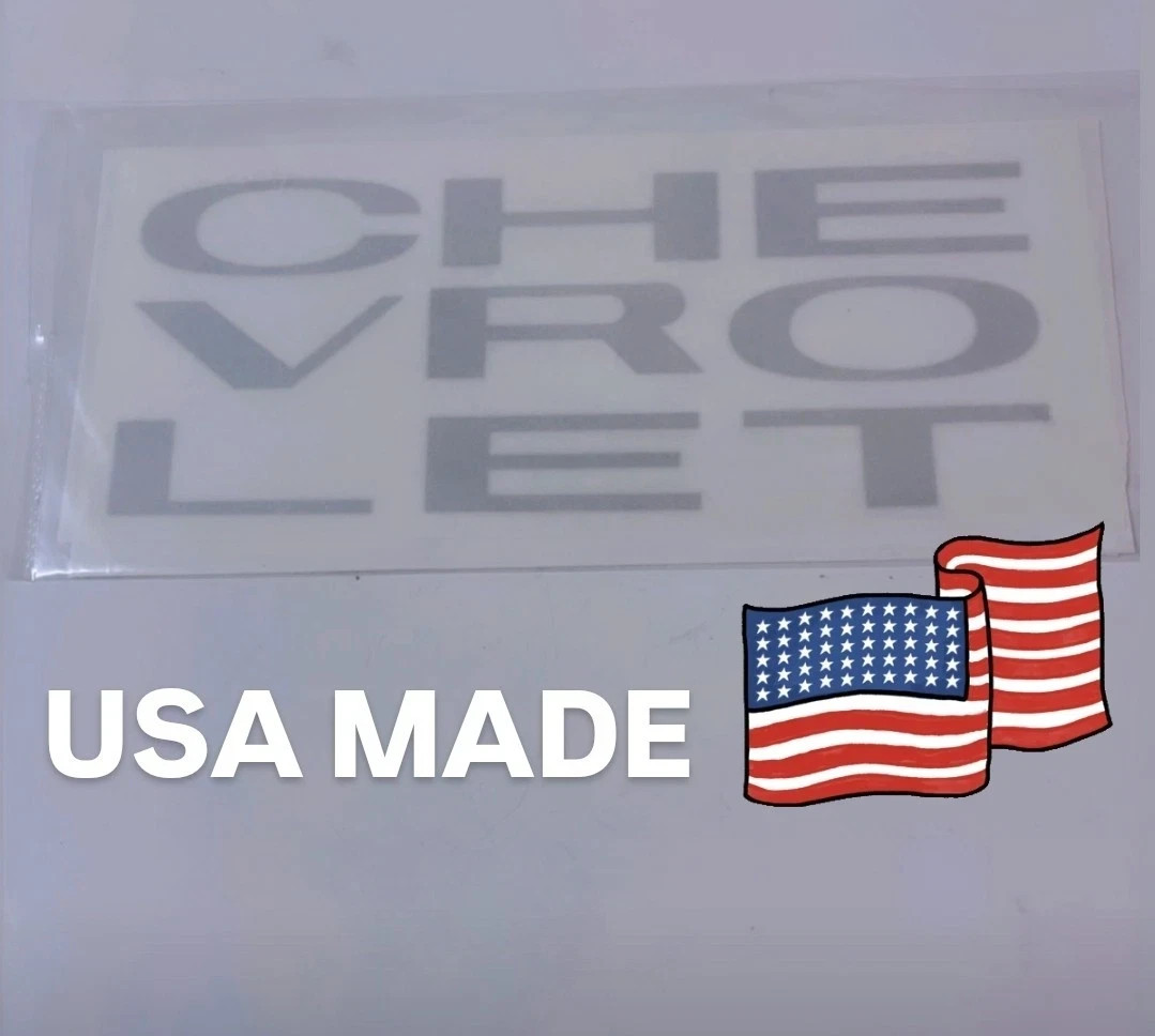 1963 1964 1965 1966 Chevrolet Truck “CHEVROLET” Grill Black Decal Lettering USA