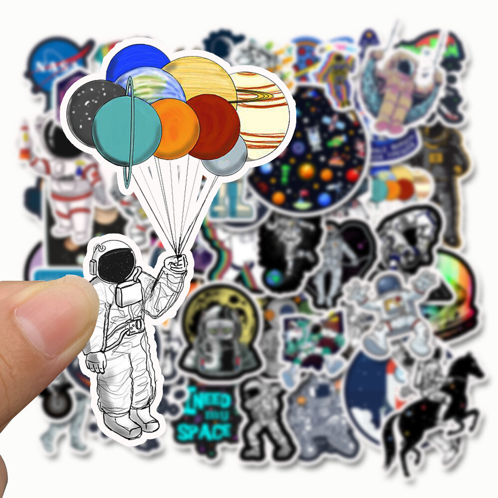 50 pcs Starry Sky Space Astronaut Rocke Sticker Decal For Car Laptop Luggage