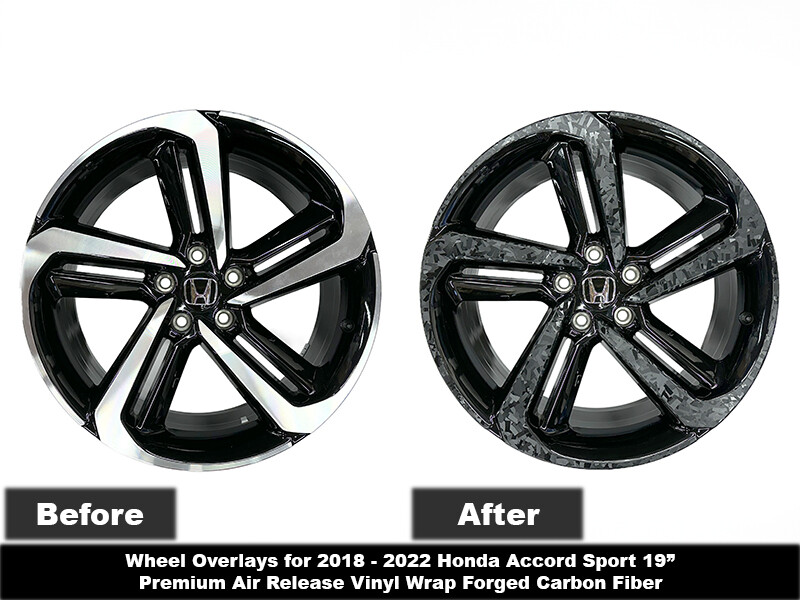Crux Moto Forged Carbon Confetti overlays for 18–22 Honda Accord 19″ Sport Wheel