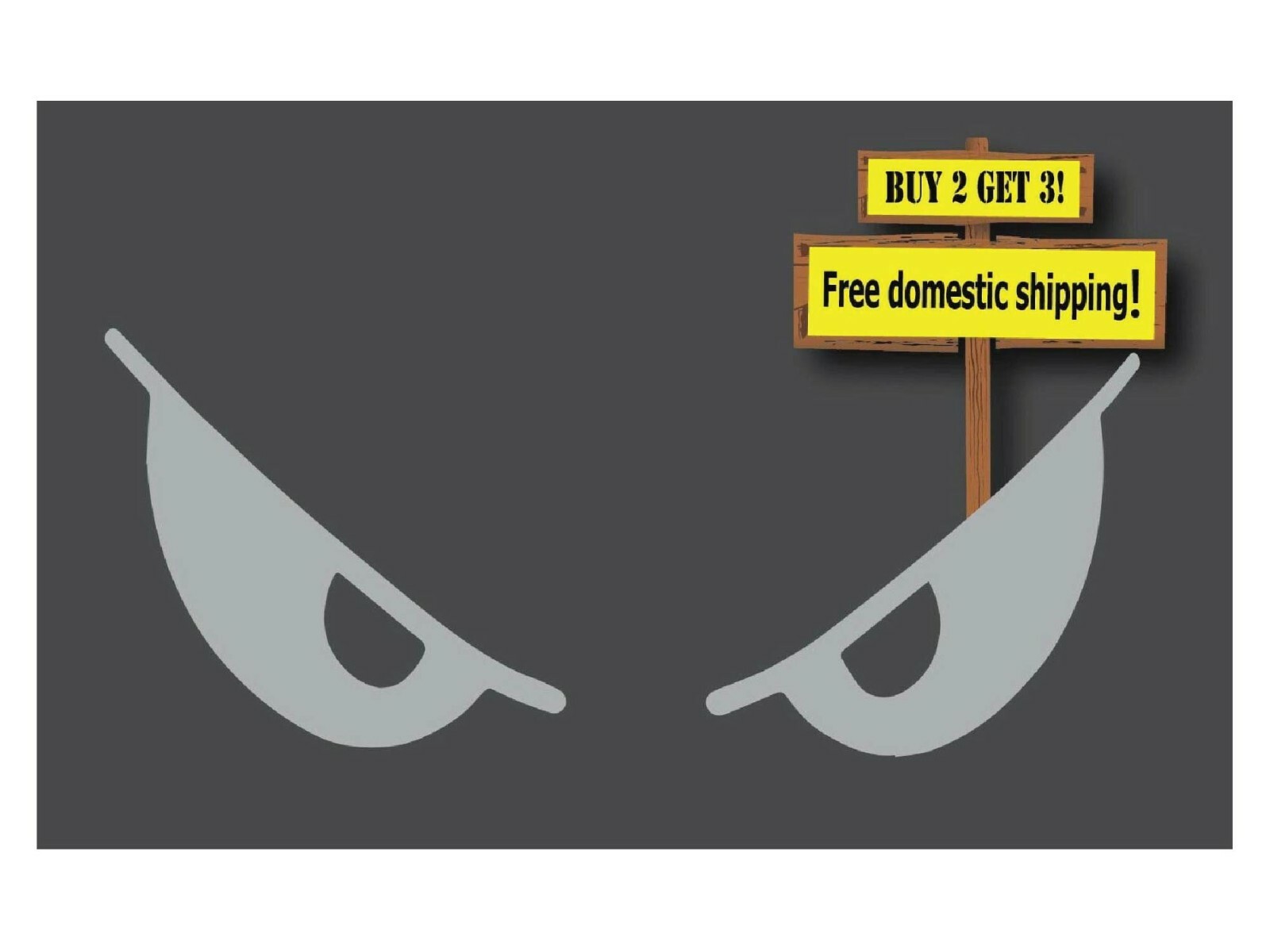 Monster Evil Eyes Helmet Decal Sticker Choose Color 7″ Die Cut p284