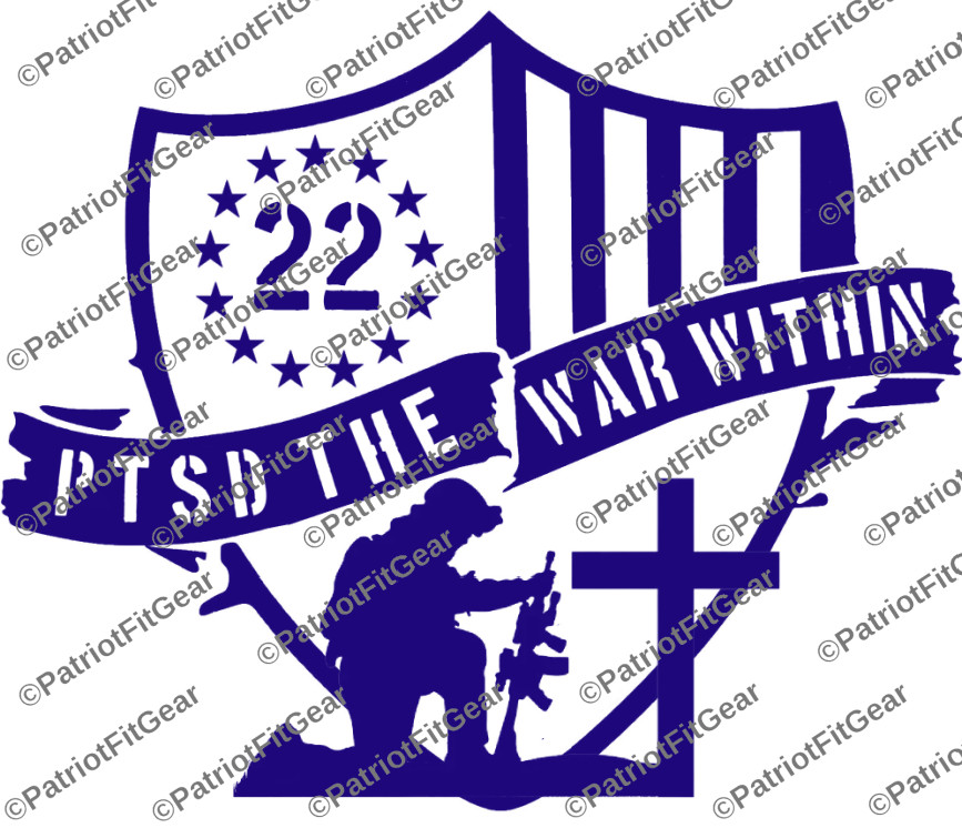 Veteran 22,PTSD The War Within,12″x10″,Support Our Troops,Military,Vinyl Decal