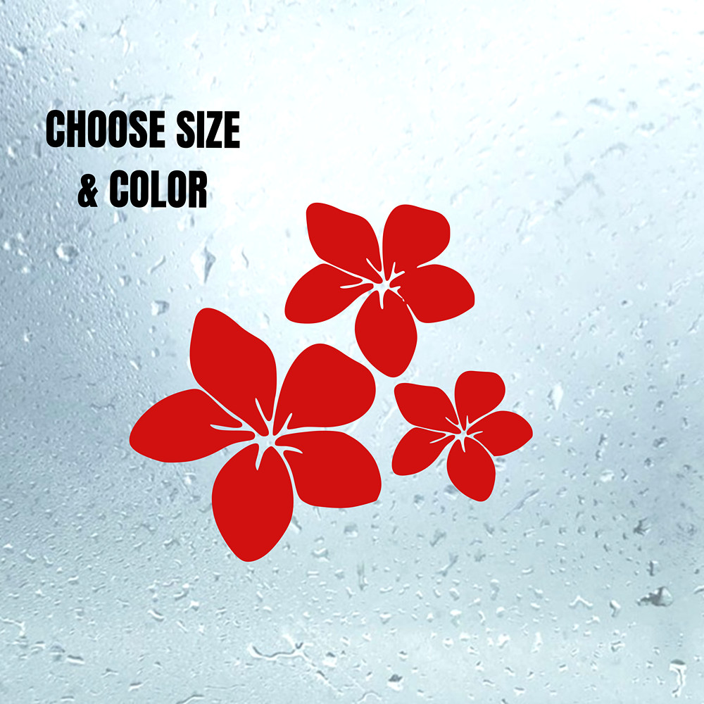 Plumeria Flower Decal | Hawaiian Hibiscus Car Sticker | Choose Size & Color