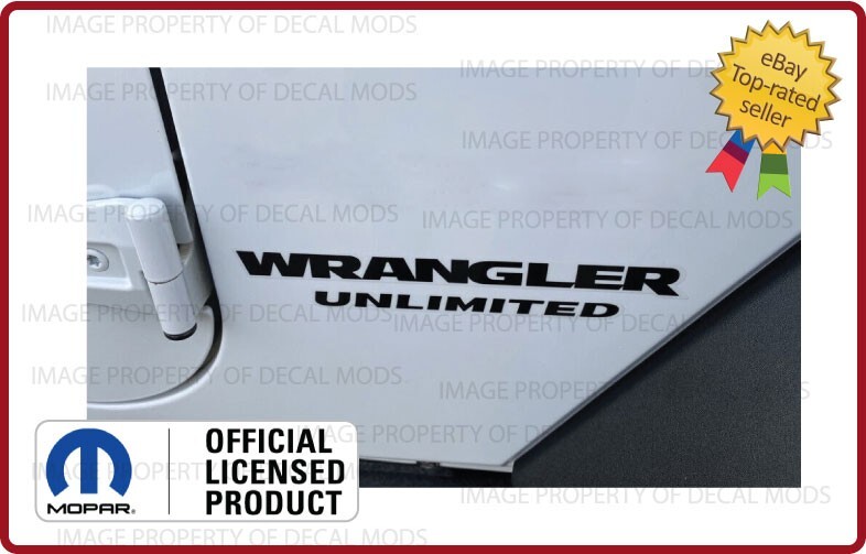 Set 07 – 18 Jeep WRANGLER UNLIMITED fender logo JK side decals Matte Black SJ3Y4