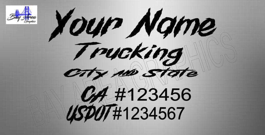 TRUCK DOOR COMMERCIAL DECALS SIGN CUSTOM SAME STYLE TEXT & DOT OUTDOOR VINYL X2