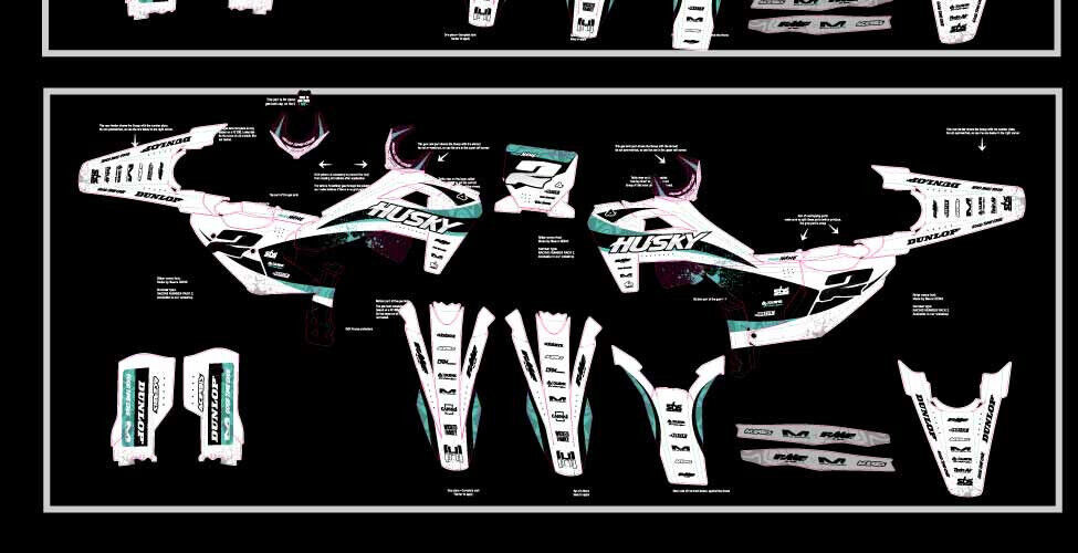 Graphic Kit Vinyl Wrap Decals motocross Husqvarna FC+TC 2025+ (2024 Factory Ed)