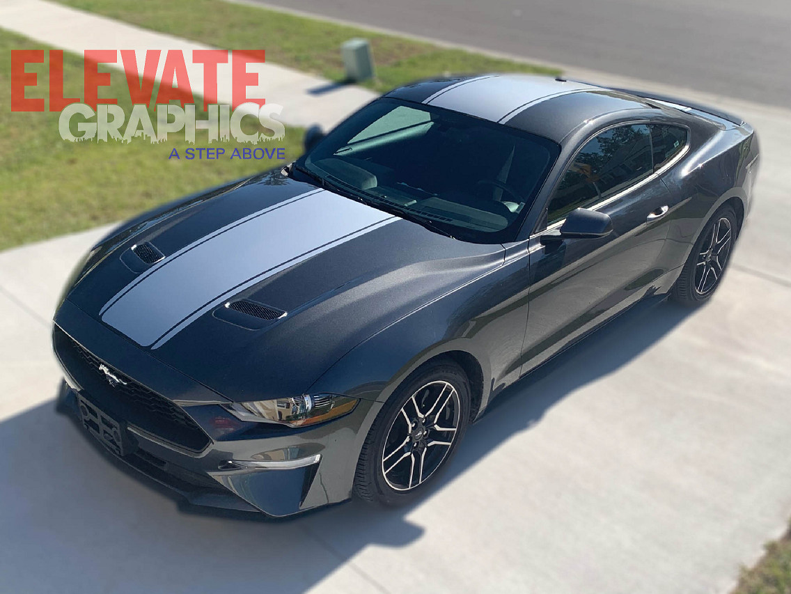 For Ford Mustang Decals Pony Rally Vinyl Hood Graphics Stripes Sticker 2015-2023
