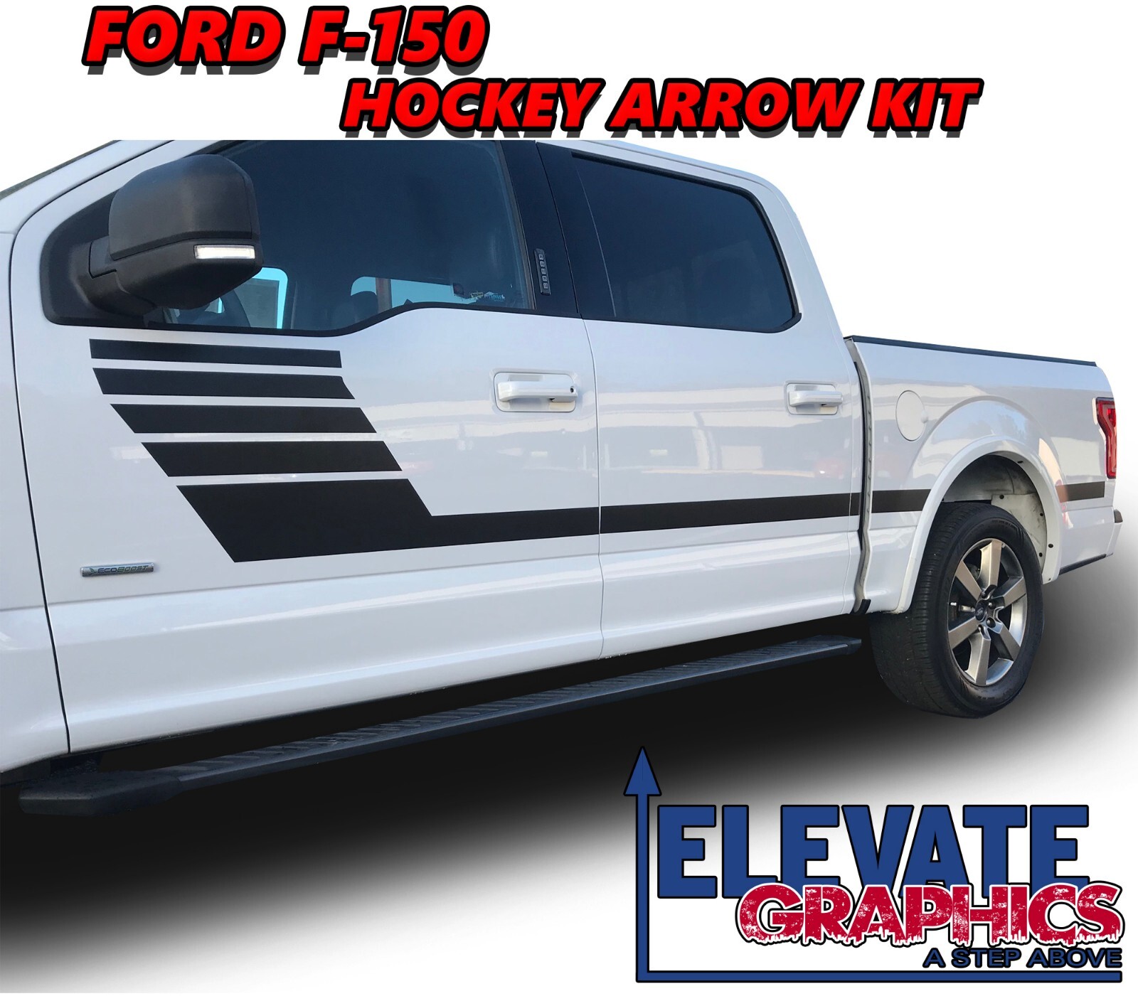 For Ford F150 Side Graphics Hockey Arrow Stripes Vinyl Decals Stickers 2009-2020