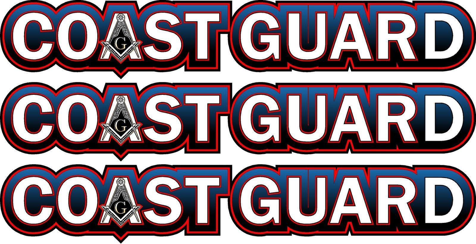 ProSticker 097.6L (Three) 1.5″ x 6″ Masonic Freemason Coast Guard Decals