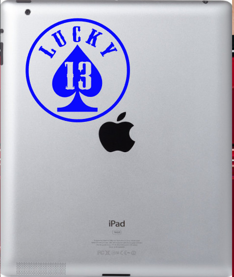 Lucky 13 lDecal Vinyl Car Window Sticker ANY SIZE