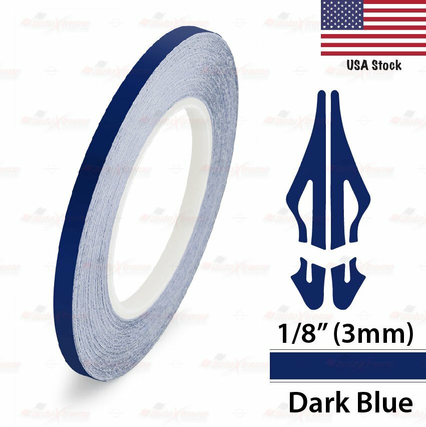 DEEP BLUE 3mm 1/8″ Roll Pin Stripe PinStriping Solid Line Tape Vinyl Car STICKER
