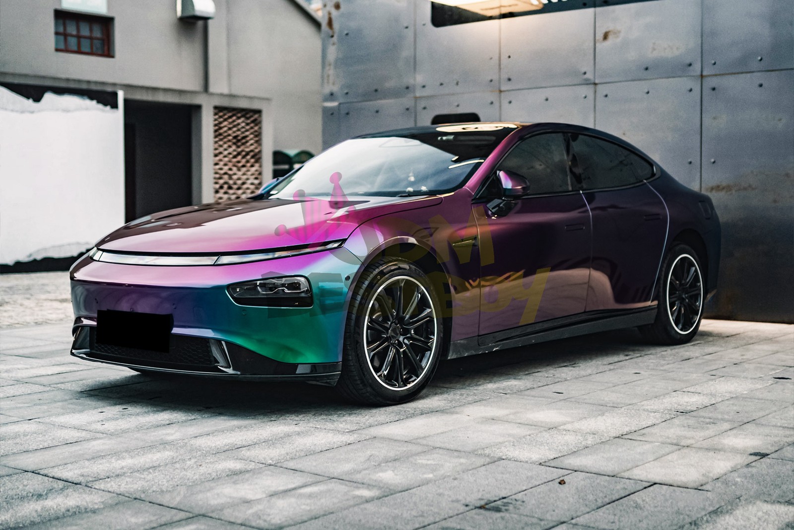 ESSMO PET Galaxy Dust Gloss Spectrum Purple Green Car Vinyl Wrap Decal Sticker