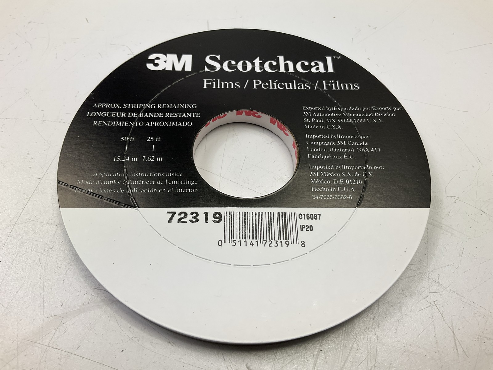 3M 72319 Pinstripe Striping Tape 5/16″ In X 150′ Feet Long, Medium Gray