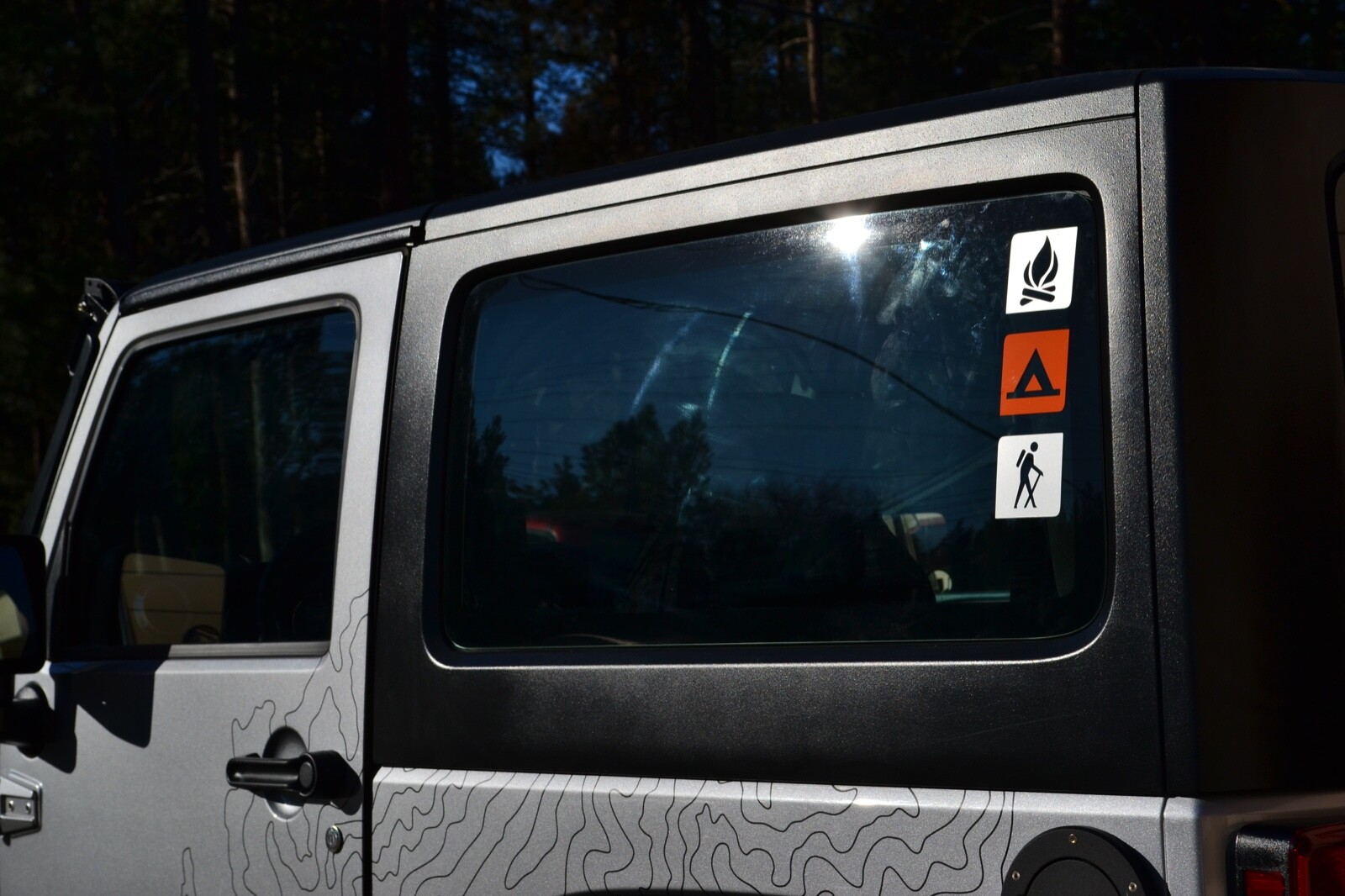 Recreation and Trail Symbol or Sign Decal 3x3in