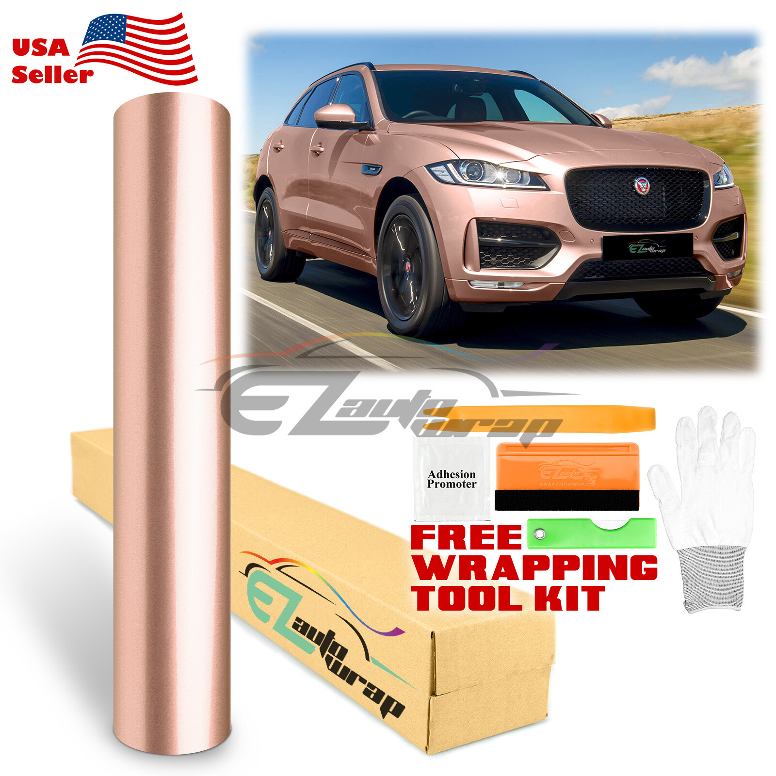 Gloss Metallic Rose Gold Candy Decal Car Vinyl Wrap Film Sticker Sheet Sparkle