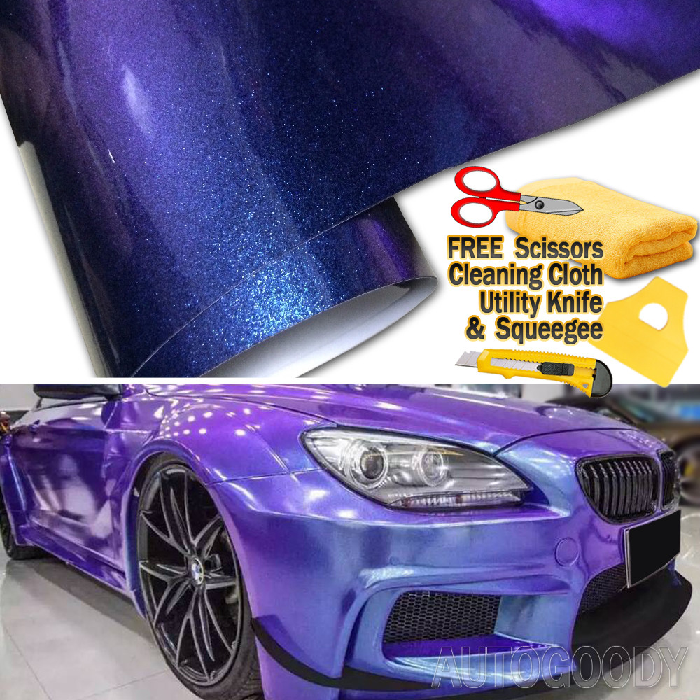 72″ x 60″ Gloss Metallic Chameleon Purple Blue Vinyl Film Wrap Air Bubble Free