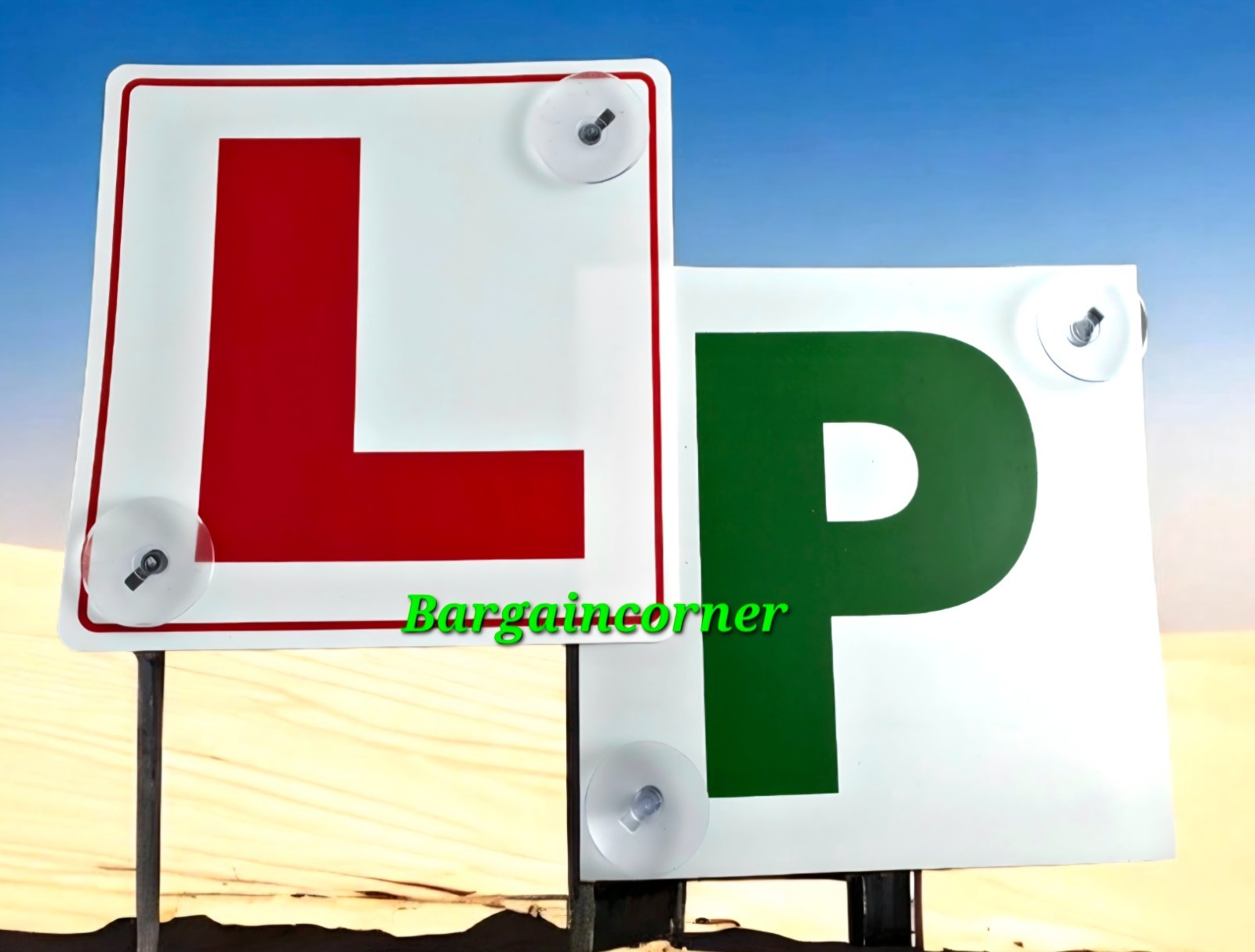L & P PLATE SIGN New & Pass Driver Sign L Plate Advisory Sign With Suction Cup