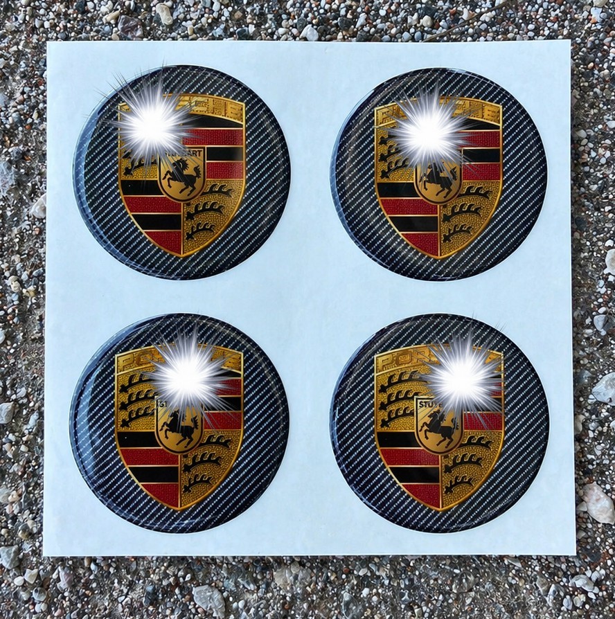4x Silicone Wheel Rim Emblem Sticker Hub Caps Center Hubcap Logo