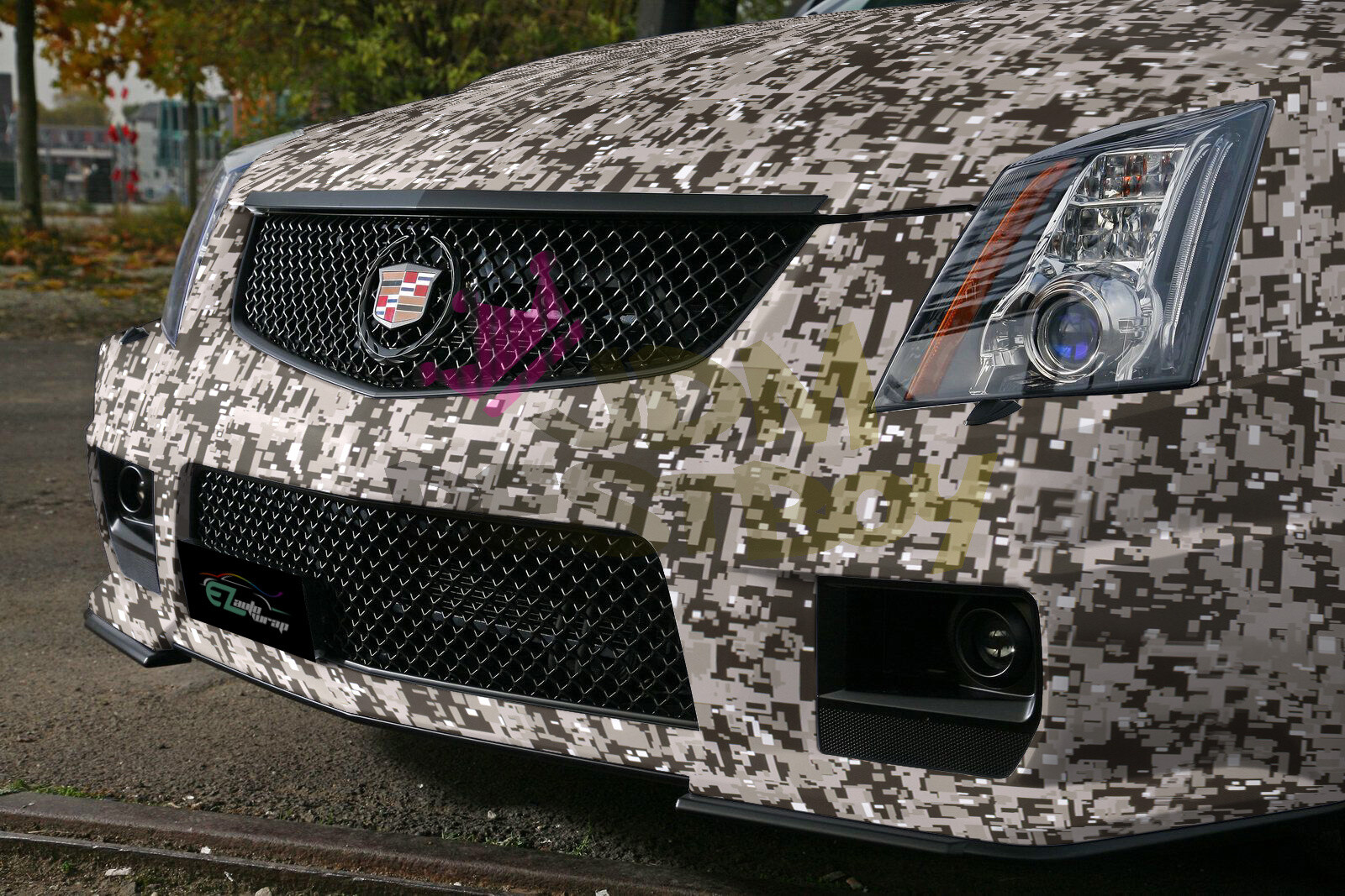 Camouflage Digital Dark Gray Auto Matte Vinyl Sticker Wrap Decal Sheet Film