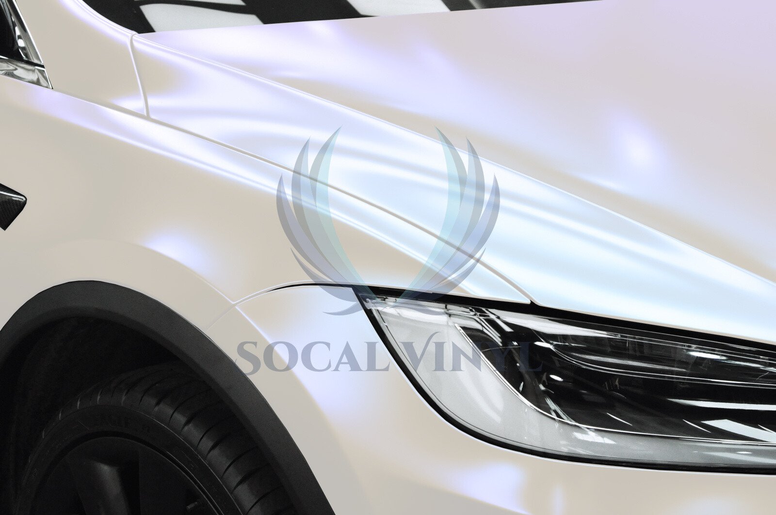 Premium Matte Pearl White To Blue Vinyl Wrap Sticker Decal Air Release Bubble