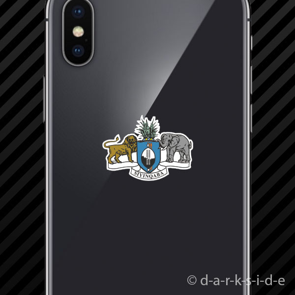 (2x) Swazi Coat of Arms Cell Phone Sticker Mobile Swaziland flag SWZ SZ