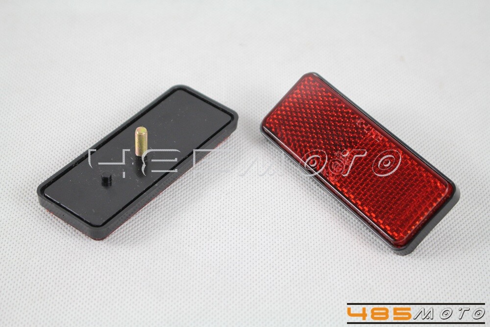 PMMA Motorcycle ATV Rectangle Reflectors Warning Bolt On Reflector Plate -Red