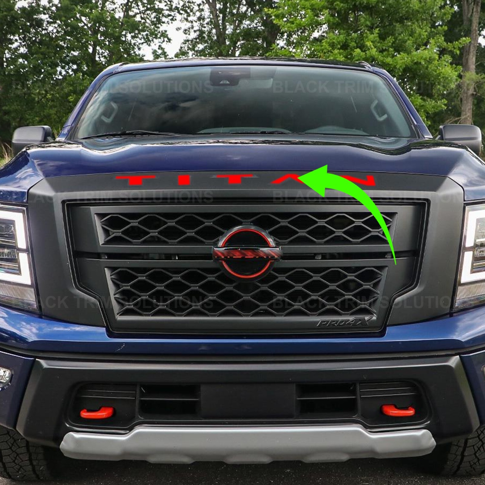 For Nissan Titan Grill Indent RED DECALS Inlay 2020 2021 2022 2023 2024