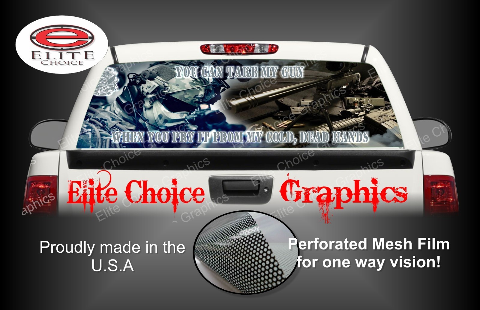 2nd Amendment Gun Rights Tactical Rear Window Graphic Decal Truck Van Car