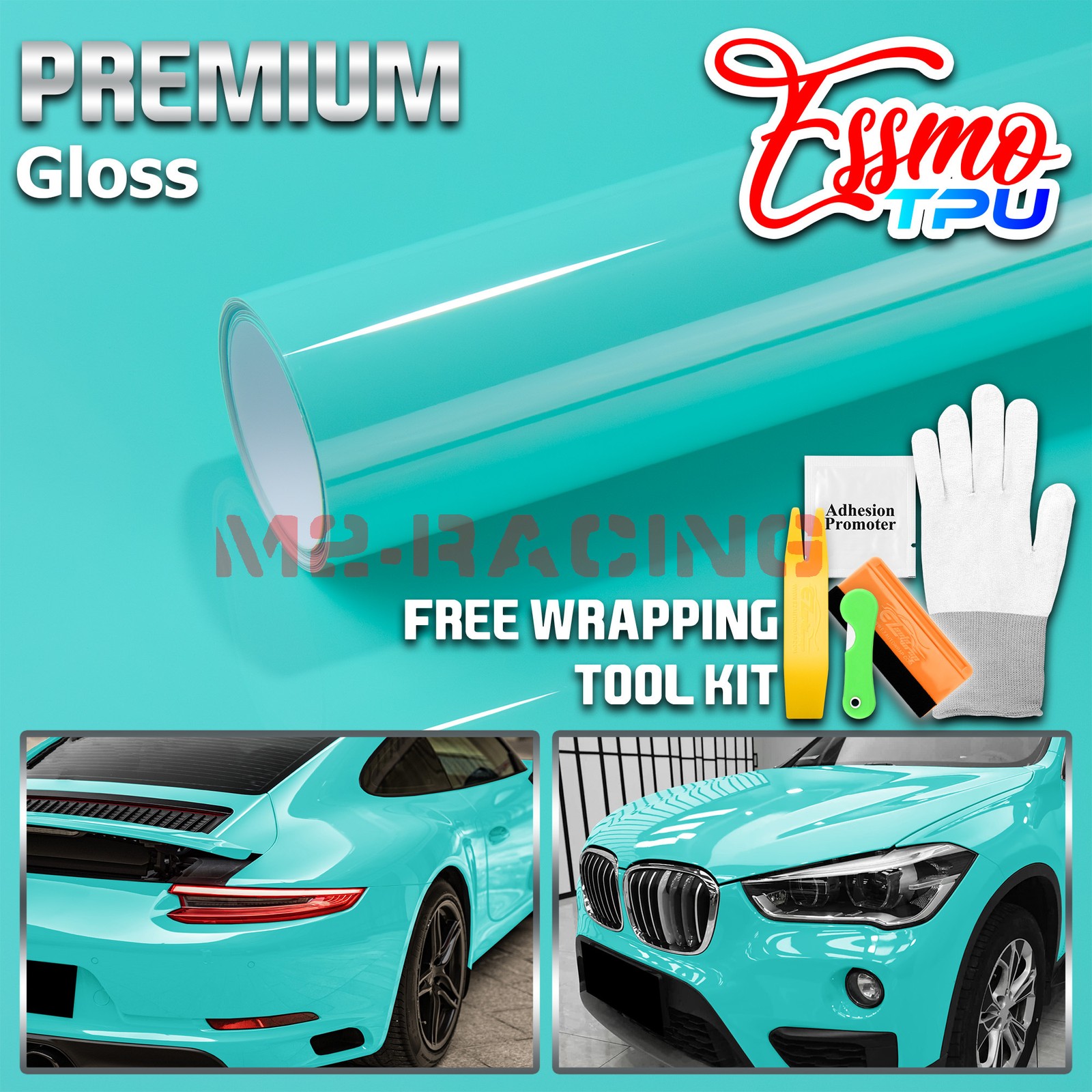 TPU Color Gloss Teal PPF Paint Protection Film Dry Wet Apply Vehicle Vinyl Wrap