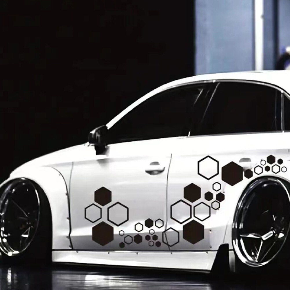 2 Set Honeycomb Car Decals Vinyl Graphics Hexagonal Sticker DIY Car Body Sticker