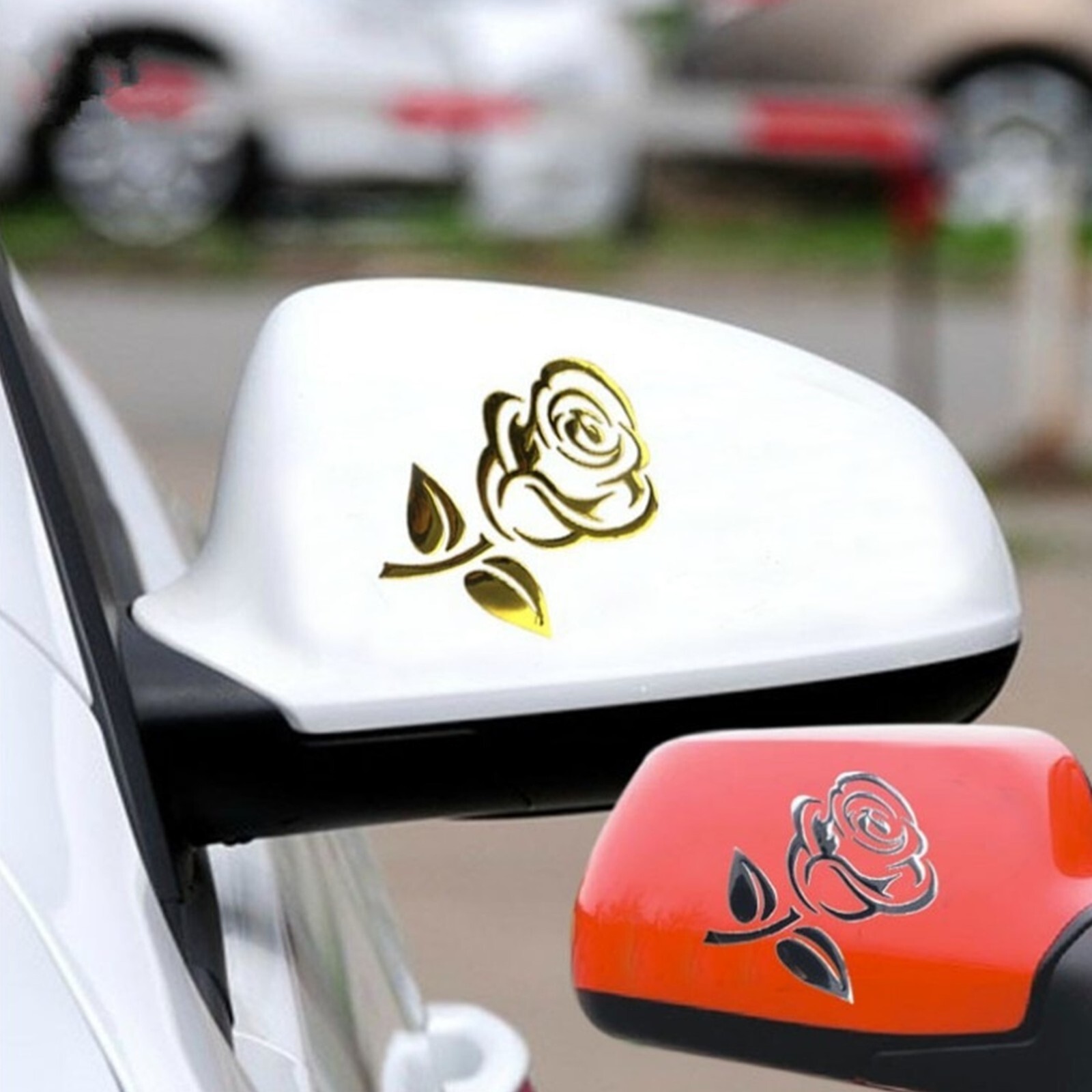 1 pcs – 3D Single Rose Shiny and Polished ABS Stickers, Decals, Emblems