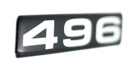 496 EMBLEM (B) Super Sized SATIN CHROME ON BLACK